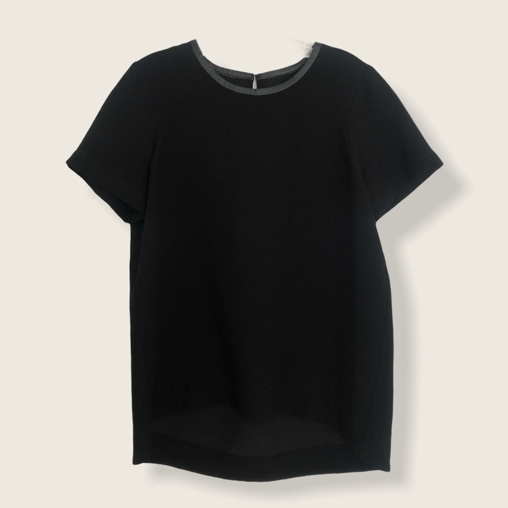 EUC Madewell leather trim tailored tee, size M